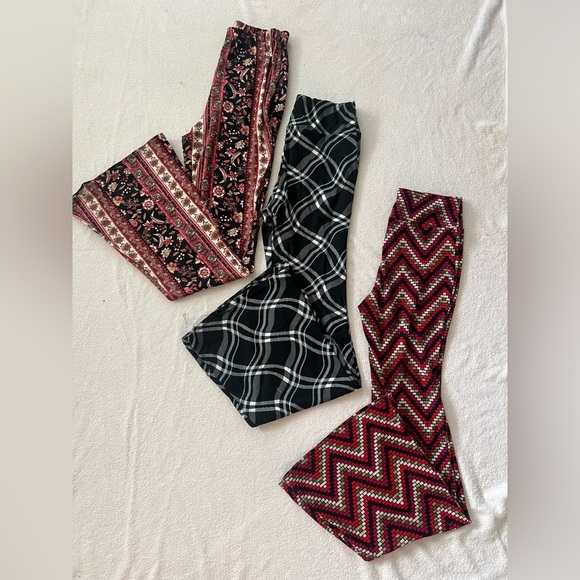 Trendy Flared Pants Bundle - Red, Black, Floral - Picture 5 of 5